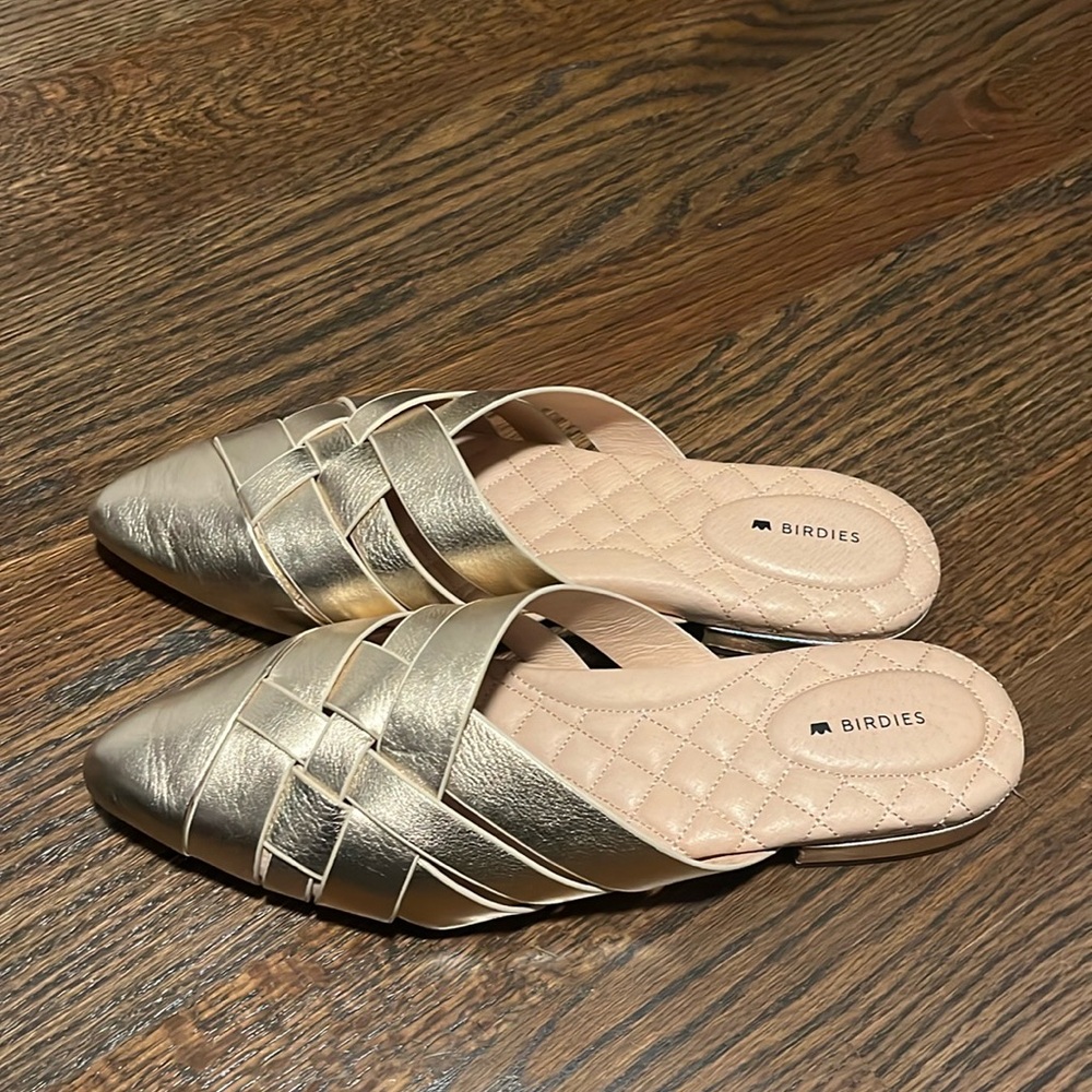 Birdies, gold slides, size 9